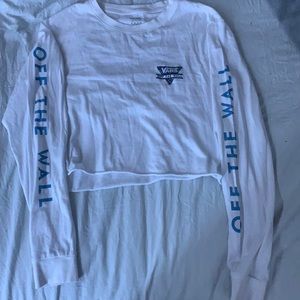 Vans white long sleeve cropped t-shirt